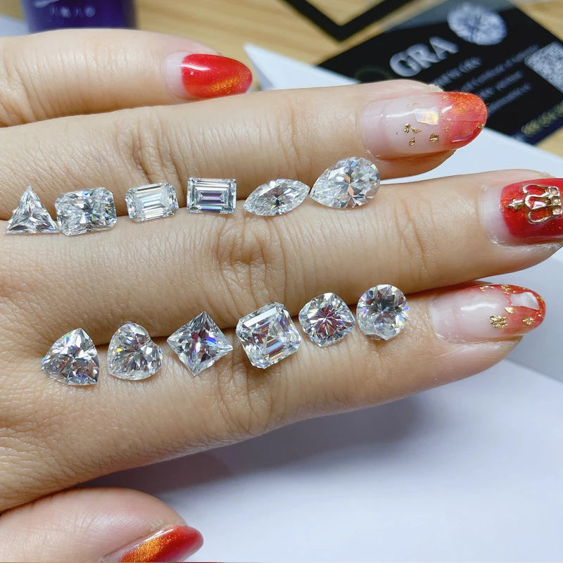Fancy Shape D EF Color VVS Moissanite Loose Stones 1 Carat Emerald Cut Moissanite Jewelry Accessory for Engagement Rings