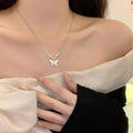 Fashion Butterfly Pearl Bead Necklace Fashionable for Wholesale N2112323