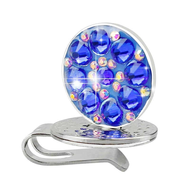 Crystal Golf Hat Clip Set with Ball Marker Easy Fit for Hat Belts & Pockets Golf Gift
