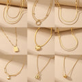 18K Gold Plated Stainless Steel Chains Butterfly Pearl Letter Initial Zircon Heart Star Moon Necklaces for Women Jewelry Gift
