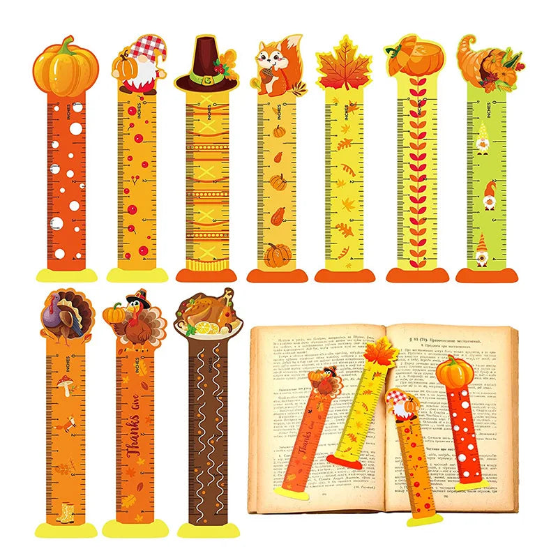 Custom Funny Paper Bookmarks Cute Bookmark Rulers Christmas Thanksgiving Theme Bookmarks for Kids Gifts