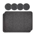 Felt Placemats Durable Material Easy-Cleaning Felt Rectangle Placemats Set with 4 coaster