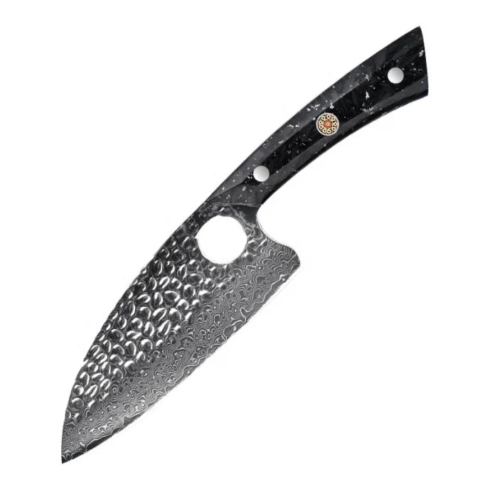 Professional Japanese Nakiri Knife 8-Inch Damascus Steel Boning Knife with Carbon Fiber Handle Kitchen Chef Santoku Knife