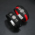 Fashion Punk Men Bracelets Multi-layer Braided Leather Bracelets Scripture Compass Leather Bracelet (KB8521)