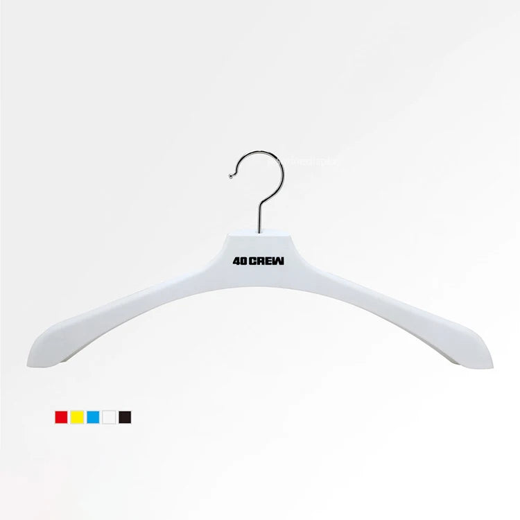 Luxury Custom Logo Heavy Duty Eco-Friendly Plastic Hangers for Clothing Store Wardrobe Dresses Black Clothes Pants-Modern Design