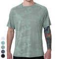 2025 Casual Crew Neck Short Sleeve Tshirt Jacquard Breathable Polyester Tops Quick Drying Fitness T-shirt Sports Shirts for Men