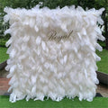 2025 Hot Sale Handmade White Artificial Feather Flower Wall for Party Stage Background Decoration Ostrich Feather