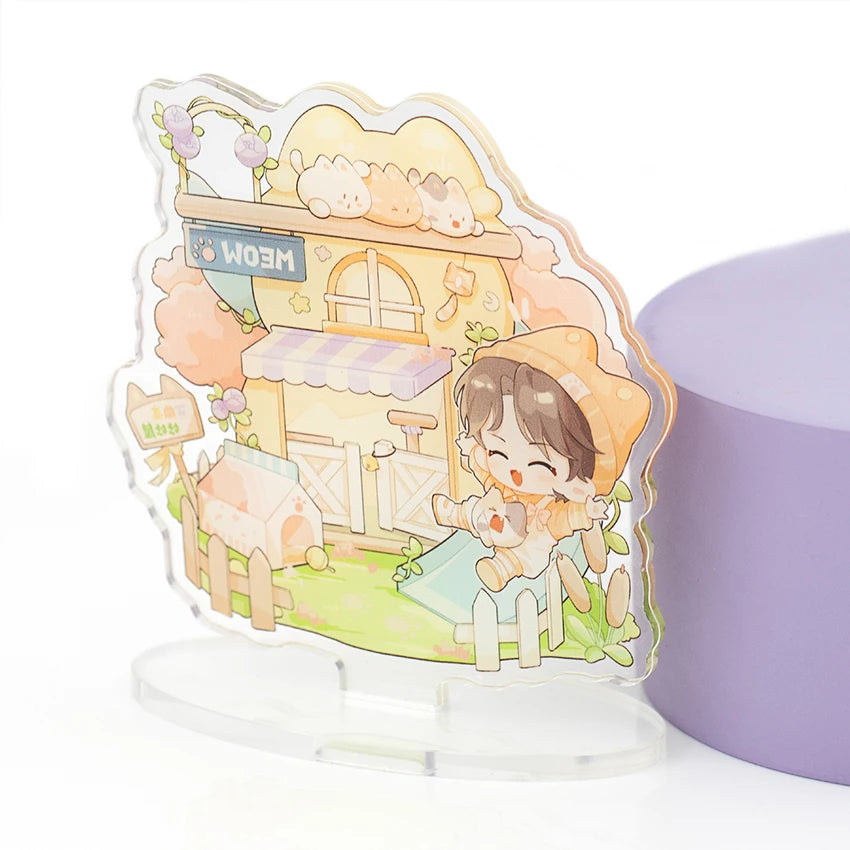 Custom Peripheral Acrylic Standee with Stainless Steel Small Plastic Gifts for Advertising Humanoid Ornaments