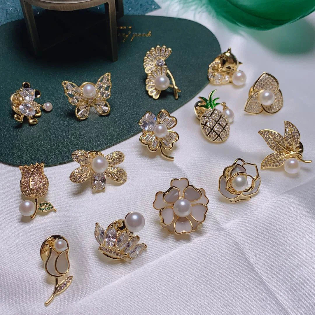 Crystal Flower Luxury Designer Fashion Jewelry Zircon Brooches Pin With Rhinestone