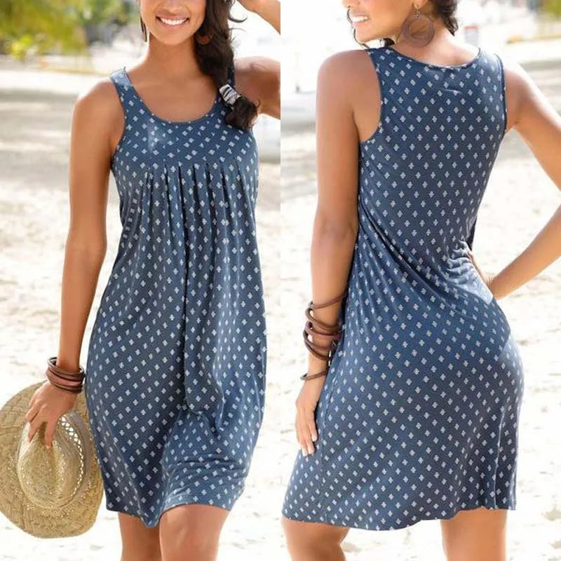 Casual Dresses for Women 2021 Fashion Women Summer Loose Sleeveless Evening Party Beach Dress Sexy Women's Party Dresses