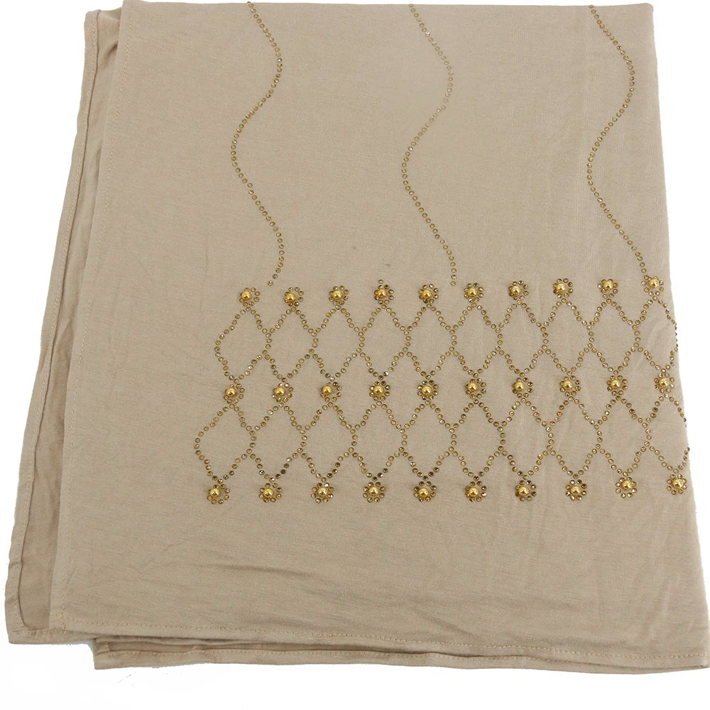 2021 Hot Products High Quality Cotton Shawl Fashion Hot Colors Muslim Women Jersey Cotton Hijab Scarf With Rhinestone