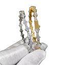 2025 6.5mm Hip Hop Zircon Tennis Bracelet Couples Durable Copper 18K Gold Plating Brass Spring Buckle Bracelet