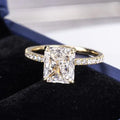 Custom MSR-522 18K Gold Engagement Ring Radiant Cut 2.2Ct D VS1 Lab Grown Diamond Solitary Ring