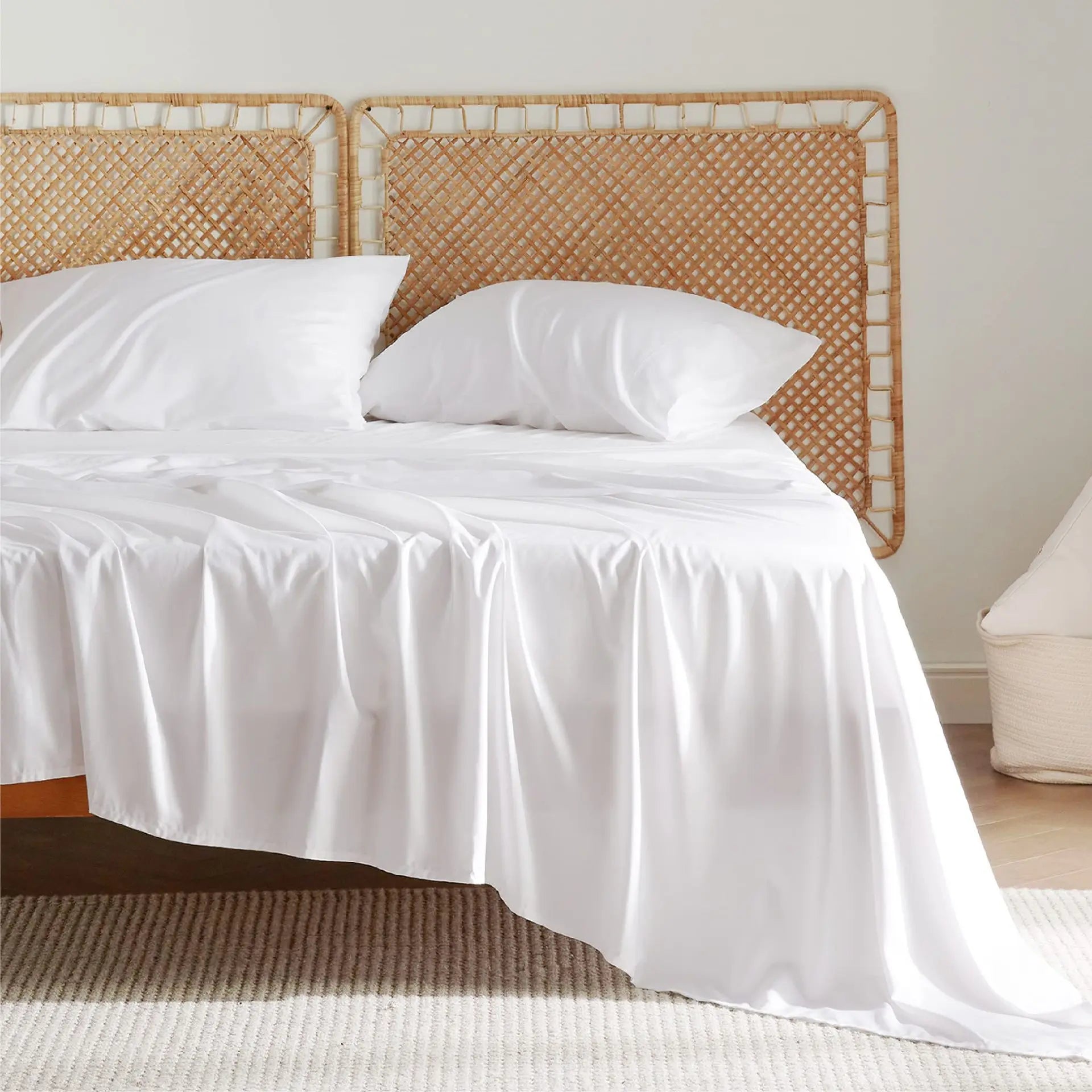 4Pcs Organic Fiber Bedding Sheets Set Breathable Ultra Soft Cool Flat Sheet Hotel Use 100% Bamboo Fiber Sheet Set