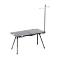 KingGear Modern Outdoor Camping Tactical Aluminum Alloy Lightweight Folding Picnic Table with Lamp Holder for BBQ