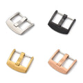 Stainless Steel Watch Band Clasp in 16mm 18mm 20mm 22mm 24mm Sizes Universal Men & Women's Metal Buckle in Silver & Black
