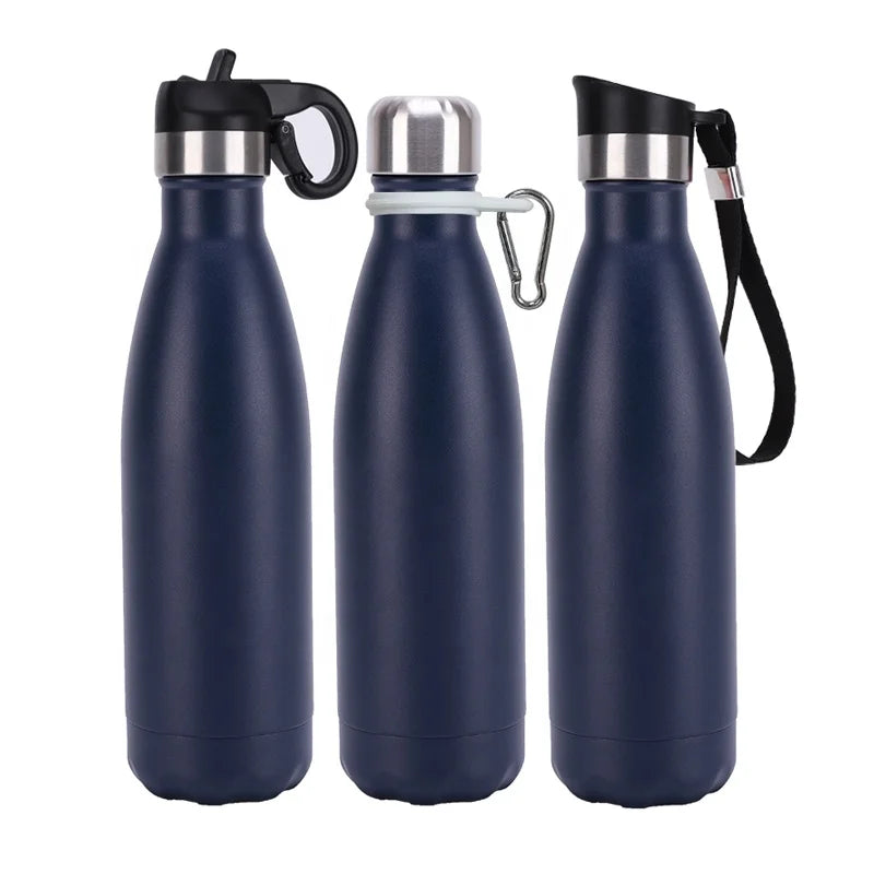 Best Sellers 2023 Products Custom logo Vacuum Flasks Insulated Stainless Steel Water Bottles with Straw and Paracord Handle