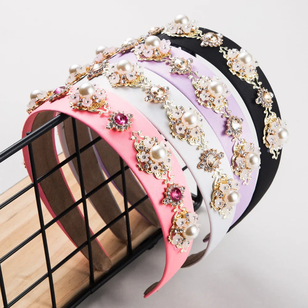 Rhinestone Baroque Headband Classical Hair Band for Women Girls Party Wedding Hair Accessories