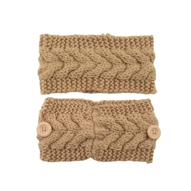 Khaki Pink Blue Acrylic Thermal Custom Made Ladies Movement Knit Headband 30-color Options 11x21cm Fashionable Accessory