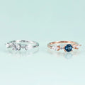 OL0980 Abiding Jewelry Custom Multi-color Round Synthetic Gemstone Jewellery 14K Gold Plated Silver Ring for Girls