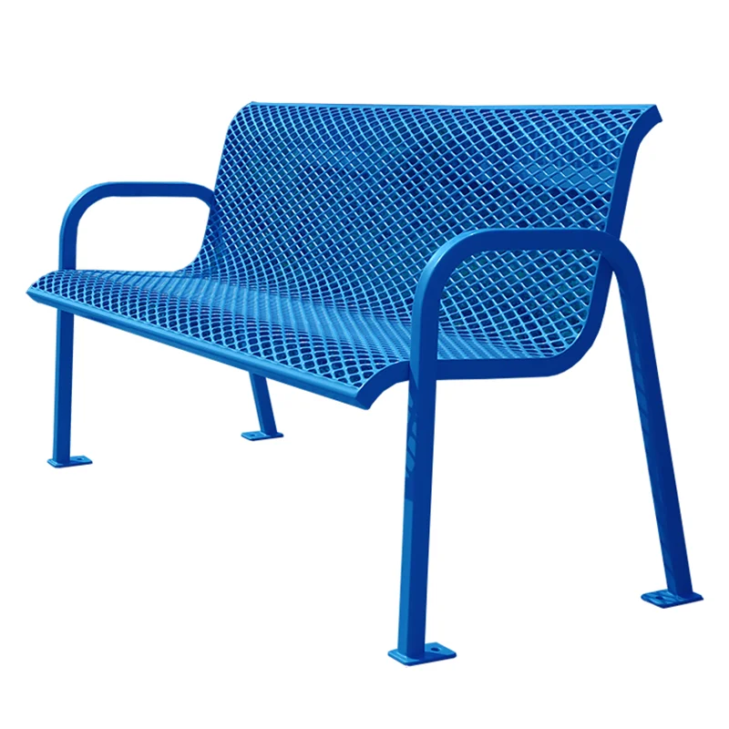 Wholesale Outdoor Furniture Steel Mesh Bench Seat Outside Park Metal Bench Chair Out Door Garden Seating Bench Manufacturers