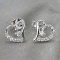 Huitan Sweet Style Heart Hollow Design Cubic Zirconia Silver/Gold/Rose Gold Earrings Engagement Trend Party Stud Earrings Women