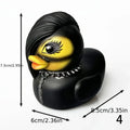 Hot Sale Punk Style Resin Duck Figurine Set (5PCS) Black & Gold Spiked Collar with Cross Necklace Design