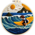 CHENISTORY DIY Wool Felting Painting With Embroidery Frame 20x20cm Needle Wool Painting Picture Handwork for DIY Gift