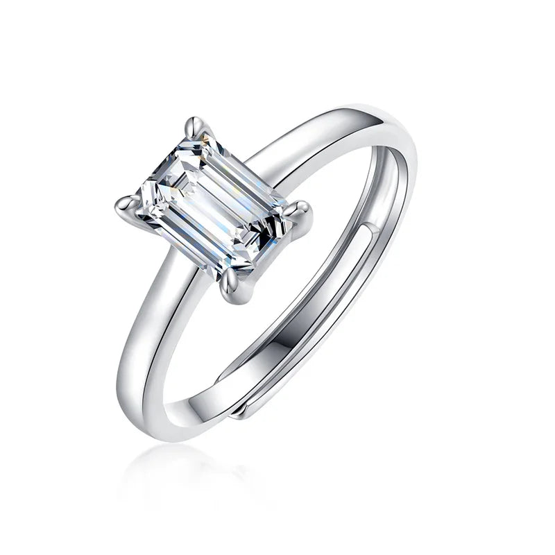 1CT925 Sterling Silver Ring for Women Moissanite Simple Fashion Luxury Wedding Ring Jewelry
