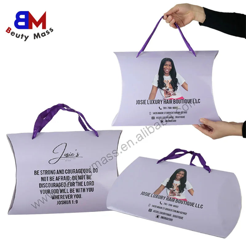 Custom Logo Printing Paper Box Product Packaging Creative Design Pillow Shaped Packing Box