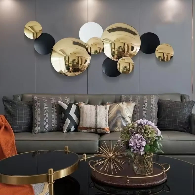 180X72CM  Large High Gloss Golden Iron Wall Decoration Modern  Living Room Sofa Background Wall Hanging Decor Dropshipping New