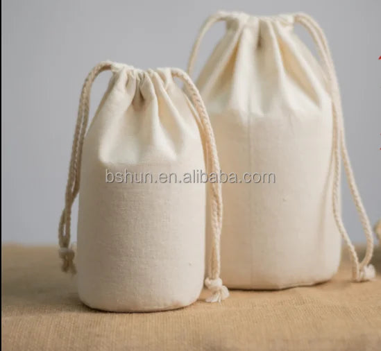 Custom Luxury Durable Bag  for Promotion Cotton Candle Bags Wholesale Hangover Kit Round Bag With Drawstring
