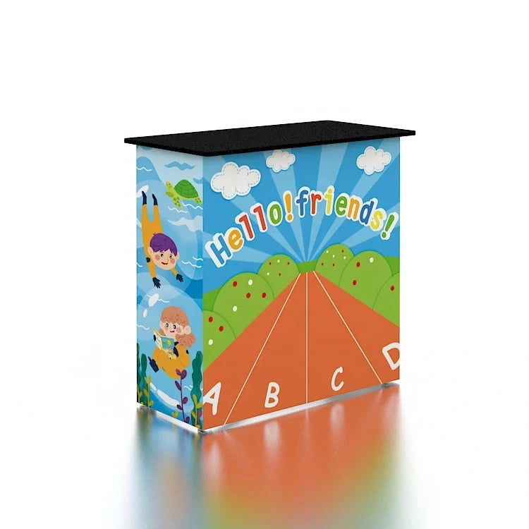 Portable Light Weight Trade Show Storage Tension Fabric Promotion Aluminum Frames Pop up Table Counter