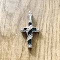 Vintage Crystal Ribbon Cross Urn Stainless Steel Silver Plated Cremation Memorial Pendant Ash Keepsake Jewel Necklace Enamel