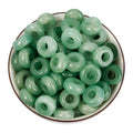 European Natural Gemstone Beads for Jewelry Making Large Hole Loose Stone Rondelle Polished Big Hole Beads for Bracelet Charms