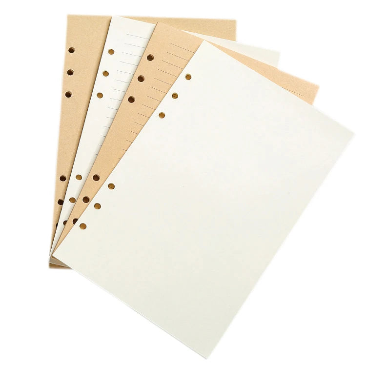 Creative Eco-Friendly A5/A6 Refill Recycled Lined Paper 6-Hole 6-Ring Loose Leaf Replaceable Blank for Notebooks Journals
