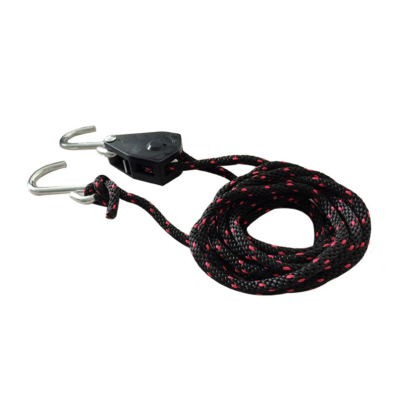 Yonk Tie Down Straps 1/4" X 10ft Heavy Duty Adjustable Pulley  Ratchet Rope Clip Hanger