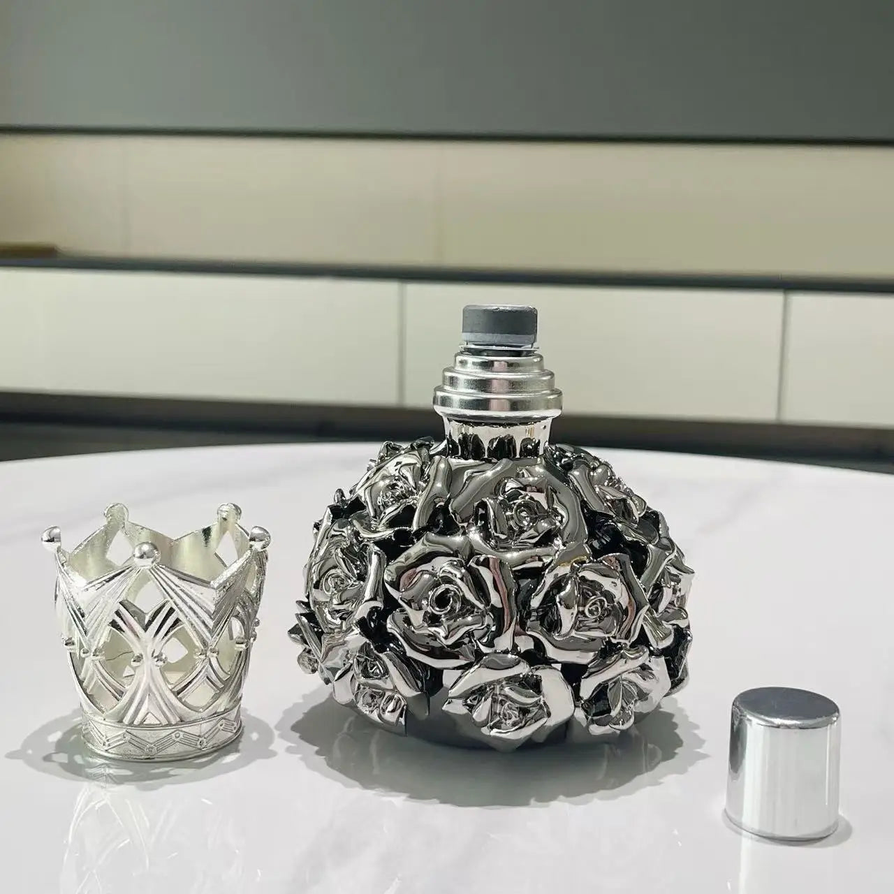 Off-the-shelf Home Aromatherapy Essential Oil Burners Handmade Rose Pinch Ceramic Perfume Lamp Aromatherapy Ornaments