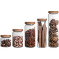 500Ml 800Ml 1200Ml Food Storage Container Borosilicate Glass Storage Bottles Jars With Airtight Wooden Bamboo Lid