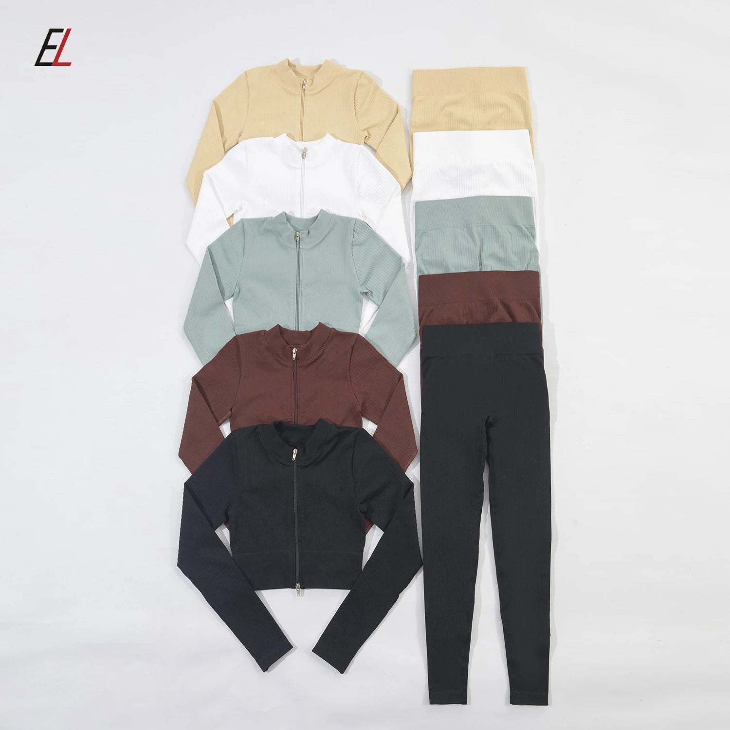 Custom Gym Fitness Clothing Woman Seamless Yoga Gym Sportswear Sets Seamless Long Gym Fitness Sets for Women