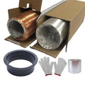 Durable Flame Retardant Fireproof Exhaust Ventilation System Flexible Aluminum Duct Black Straight Flange Pipe 4-Inch Connector