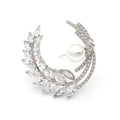 Wholesale Fashion Brooch for Ladies White Crystal Wedding Pearl Brooches Pin Luxury Women Brooch with 18k Gold Color Party Gifts