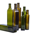 Customizable Marasca Amber Empty Oil Bottles Glass Antique Green 250ml Green Square Olive Oil Bottle