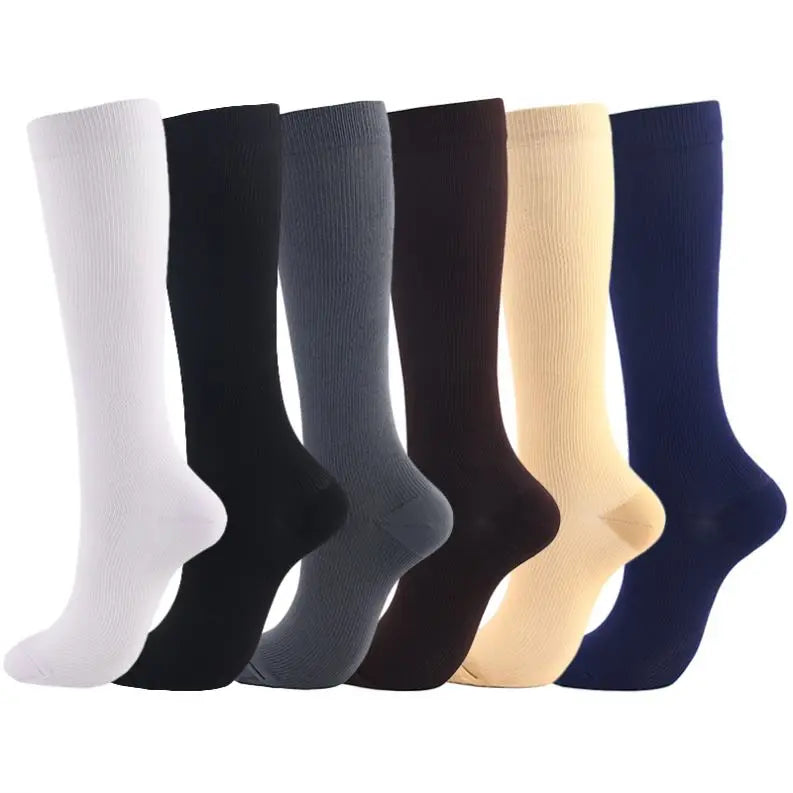Autumn and Winter Solid Color Plain Multi-Purpose Plus Size Compression Socks 20-30mmhg