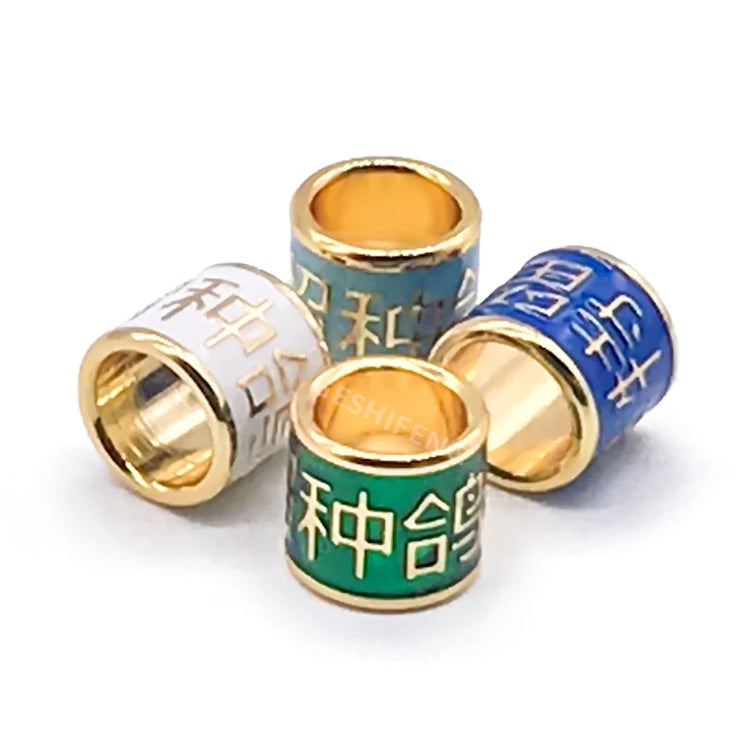 Custom Pigeon Ring Bands Copper Canary Ring 8.5mm Colorful Gold Bird Ring With Printing