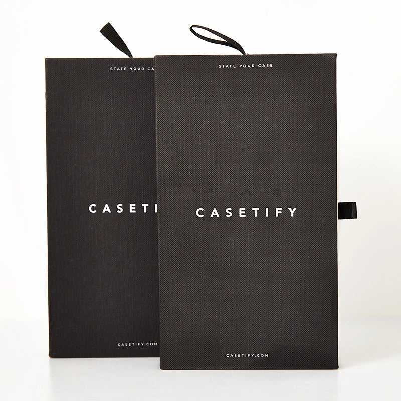 Luxury Drawer Box With Ribbon Handle Custom logo Rigid Cellphone Retail Packaging Mobile Phone case Packaging Box