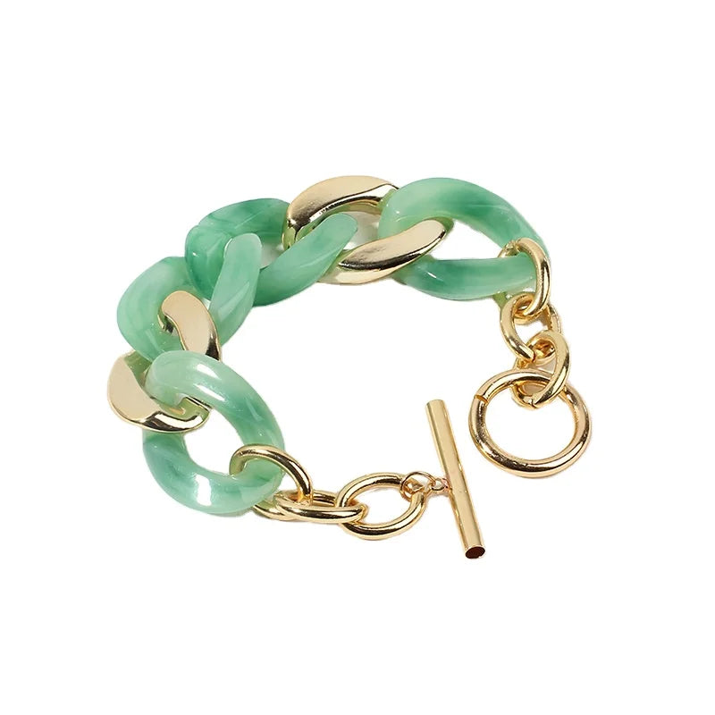 2025 New Arrival French Retro Chain Bracelet Simple Resin Bracelet