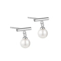 Shell Pearl Stud 925 Sterling Silver Cylinder Geometric Earrings Set for Women Hypoallergenic Fine Jewelry Wholesale