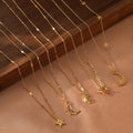 G4043 Wholesale Stainless Steel Moon Star Pendant Necklace Gold Plated Necklaces for Women Fashion Jewelry