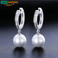 Dropshipping Classic Pearl Dangle Earrings Jewelry 925 Sterling Silver VVS Moissanite Diamond Bead Drop Earrings for Men Women